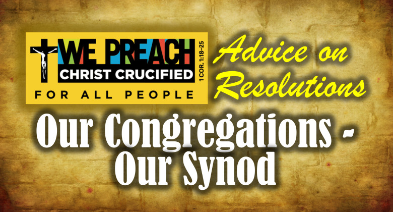 Our Congregations -- Our Synod Advice on Resolutions