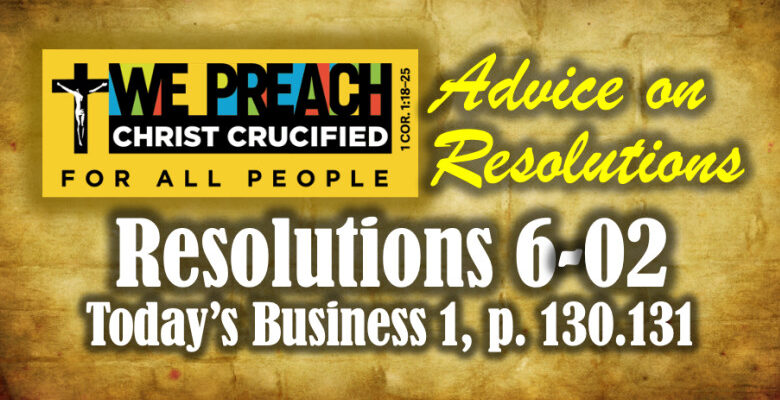 Advice on Resolution 6-02 regarding pastoral formation